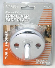 AQUA PLUMB CHROME BATHTUB TUB DRAIN OVER FLOW TRIP LEVER PLATE &SCREWS New