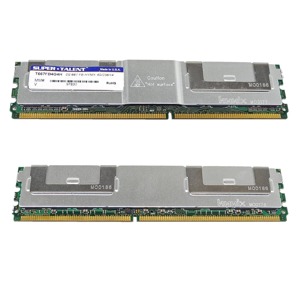 Super Talent T667FB4G4H Hynix 4G/256x4 4GB PC2-5300 Server RAM FB ECC DDR2-667 - Immagine 2 di 3
