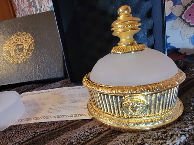 VERSACE Gold Plated Jar w/Lid - Jewelry Box ***NIB & RARE***