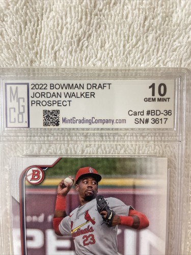 Jordan Walker 2022 Bowman Draft #BDC-36 MG Co 10 Rookie Card SL Cardinals ๐ - Picture 3 of 3