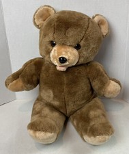 Vintage Plush Brown Teddy Bear W/ Pink Tongue Mouth 80/90's 23" EUC