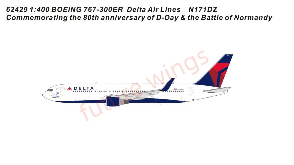 1:400 Panda Model Delta Airlines B767-300ER N171DZ +Free