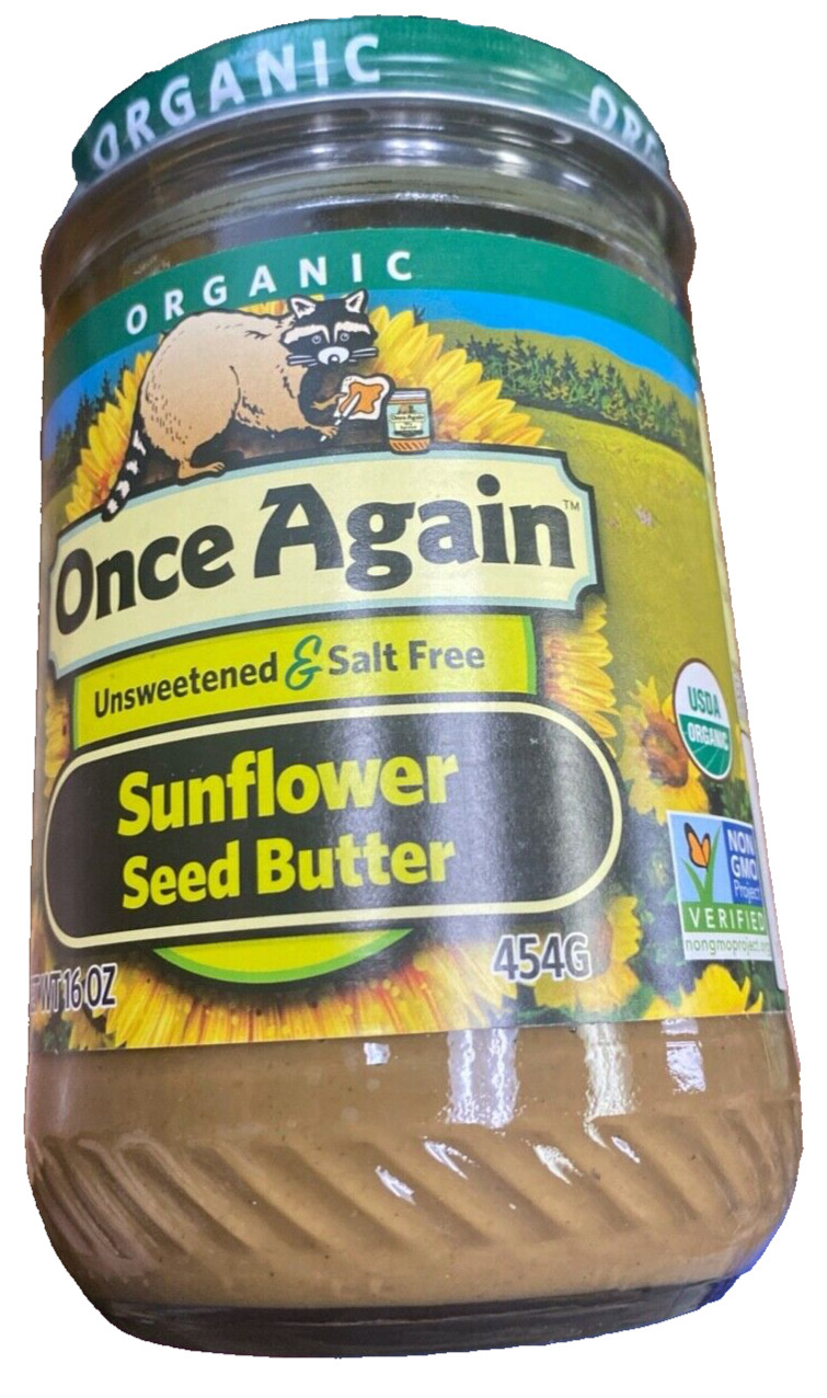 Organic  Sunflower Butter 16 Ounce Jar Unsweetened & Salt Free