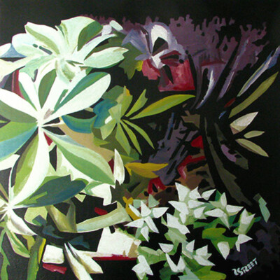 Huge Abstract ''Plant life'' 36''x36'' Stretched Canvas Print 