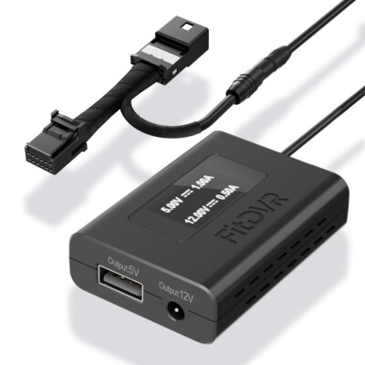 FitDVR Dash Cam Power Adapter (12-Pin) for Toyota Tacoma Trundra, Lexus, Subaru