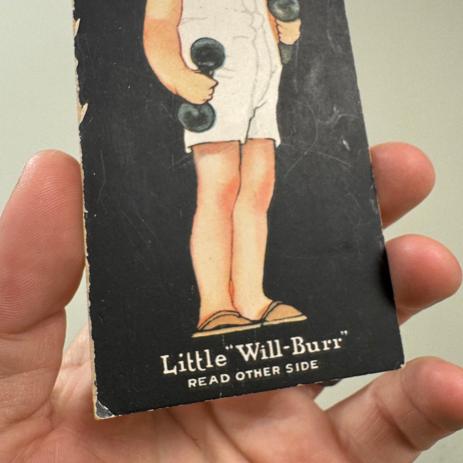 Vtg Wilbur's Cocoa Trade Card Advertising Paper Doll WILL BURR Chocolate