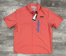 EDDIE BAUER Tech Woven Vented Fishing Outdoors Shirt UPF Tea Rose Mens Size L