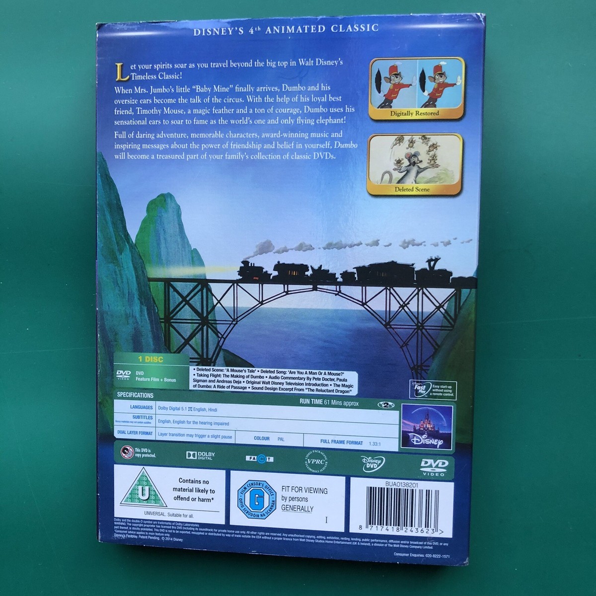 Walt Disney DUMBO DVD James Baskett Herman Bing Edward Brophy
