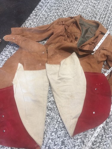 Vintage Keyston Bros. Buckskin Coat Chaps gilet polsini e cappello pelle di prozzo bambini taglia 6 - Foto 4 di 12