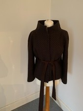 Hoss Intropia Womens Wool Blend Jacket Belted Boho Brown And Blue Size S/m