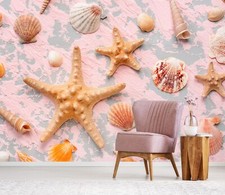 3D Starfish Shells 5974NA Wallpaper Wall Murals Wall Paper Wall Print Mural Romy
