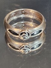 Sterling Silver 925 Flower Pattern Band Ring Size 6