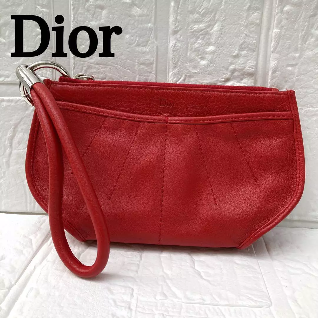 Sac bandoulière cuir Dior authentique rouge moyen femmes France
