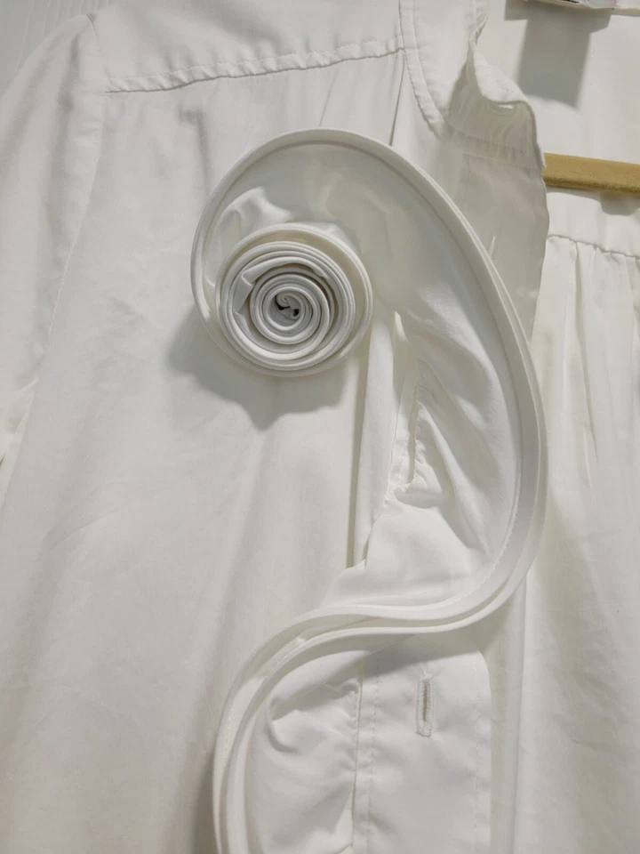 Blusa Camisa De Colección Oscar de la Renta Blanca Abotonada Talla 6 Para Mujer’s Años 70-80 Foto 2 de 4