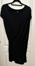 VTG EUC Three Dots Black Short Casual Dress Women's Sz Medium Made In USA