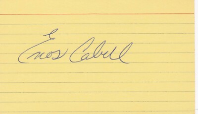 Enos Cabell Astros Orioles Auto Signed 3x5 Index Card Free Shipping!
