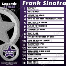 Karaoke Legends Series vol-72 118 119 Frank Sinatra, 3 CD G In Plastic NEW/Print