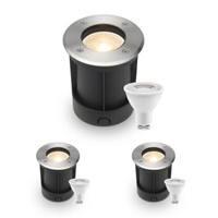 3Er Set Runde Led Bodeneinbaustrahler Gartenstrahler 230V IP67 2700K