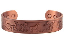 Chunky Copper Magnetic Bracelet/Bangle Unicorn Design 6 Magnets Health Rare E...