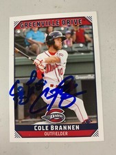 Cole Brannen 2019 Signed Greenville Drive Team Card
