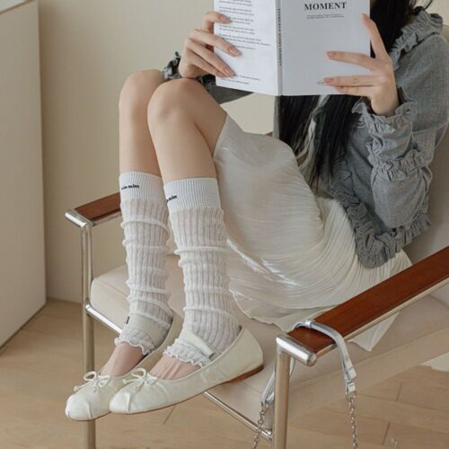 Breathable Balletcore Socks Soft Cotton Leg Warmer Calf Leg Sleeve  Girls - Bild 1 von 17