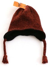 Nike 6.0 Orange Spice Knit Laplander Fleece Lined Hat Youth Boy's 8-20 NWT