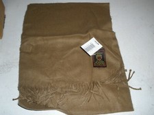 NEW Vintage Berkshire 100 Acrylic Scarf Tan 12" X 32"   H 