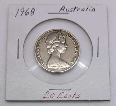1968 Australia Queen Elizabeth II 20 Cent Coin / Platypus