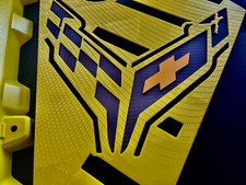 2020/25 CORVETTE C8  ENGINE PKG ACC YELLOW/SEA WOLF GREY CARBON FIBER NEW