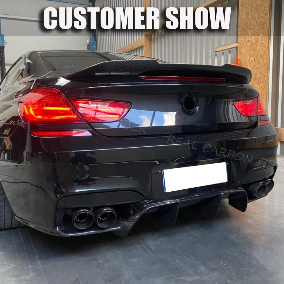 Se adapta a BMW F13 F06 640i 650i M6 12-18 alerón trasero alerón labio de ala trasera carbono real Foto 3 de 4