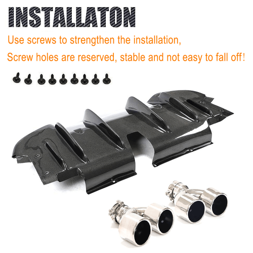 For Alfa Romeo Giulia Base 952 2017-20 REAL Carbon Rear Bumper Diffuser Spoiler - Bild 12 von 14