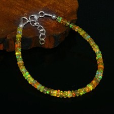 Opal Beaded Bracelet Fire Opal Bracelet Minimalist Bracelet Dainty Opal Bracelet