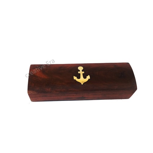 Antique Copper & Silver Bosun's Whistle Brass Boatswains Pipe with Wooden Box - Picture 3 of 9