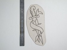 vtg 1960s 70s Tattoo Flash acetate stencil Dagger and Banner KN1