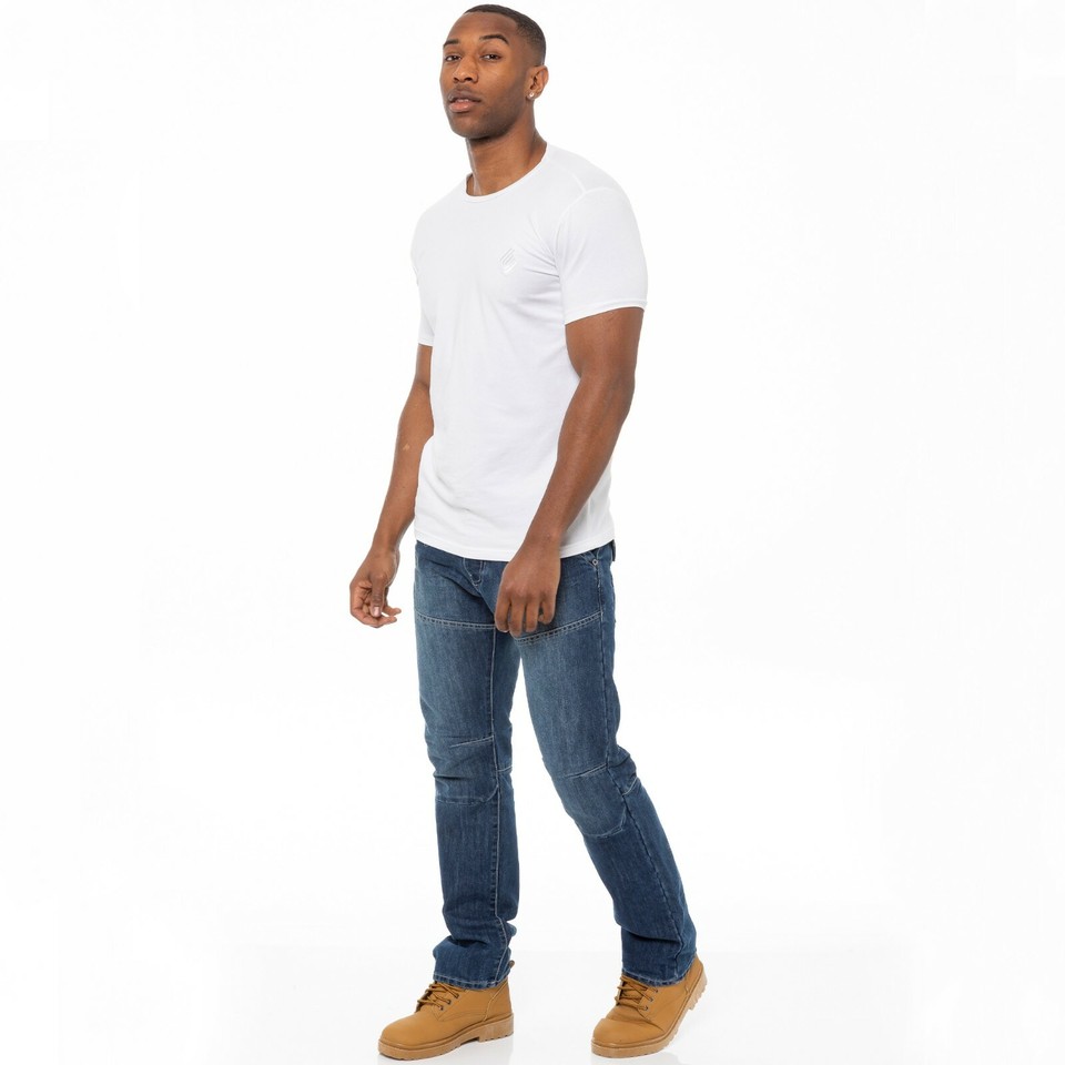 ENZO Men's Straight Leg Denim Jeans - Dark Stonewash, Regular Fit, Includes Free Belt - View #13