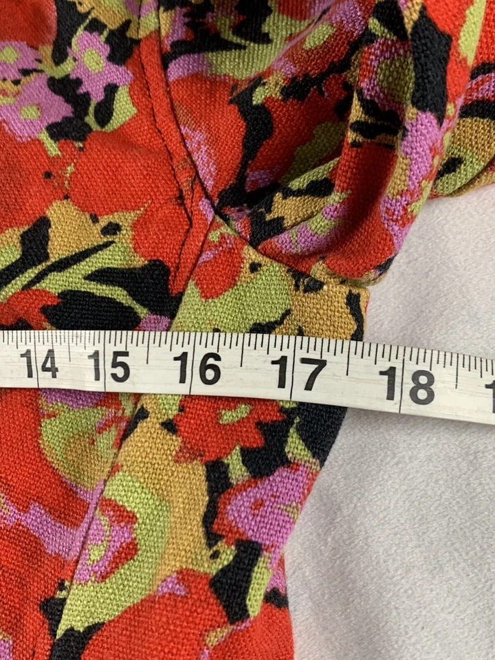 Blazer Isaac Mizrahi Floral Mujer Pequeño S Rojo Verde Chaqueta Nuevo Foto 4 de 4