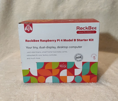 RockBee raspberry pi 4 model 8gB starter kit Case Power Supply new in box