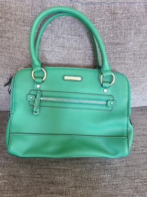 Dana Buchman Faux Leather Purse Green Shoulder Handbag Purse
