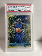 2021-22 Bowman U Chrome Ochai Agbaji Gold Shimmer Refractor /50 RC PSA 10 POP 1