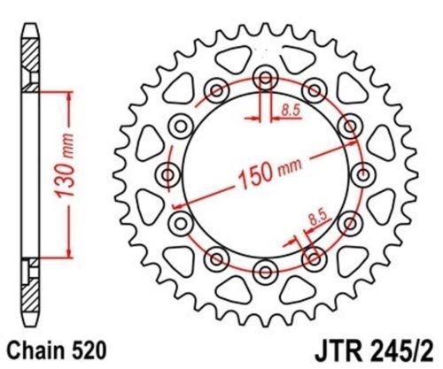 Roue a Chaîne 41 Dents Spéciale Rénovation Transmission Honda XR 350 R 83-84 Pas 520