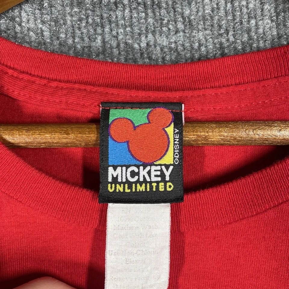Camiseta DE COLECCIÓN Disney Mickey Mouse 2000 Y2K El Nuevo Milenio Roja Talla 2XL Foto 4 de 4