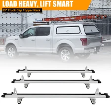 Adjustable 53" Truck Cap Topper Rack Ladder Roof Rack for Universal Truck 3 bars