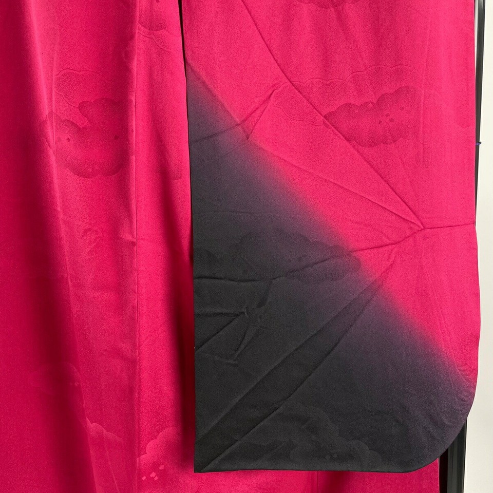 Furisode Kimono , Length 165Cm, Sleeve 65.5Cm M, Full Set Of Obi, Rose