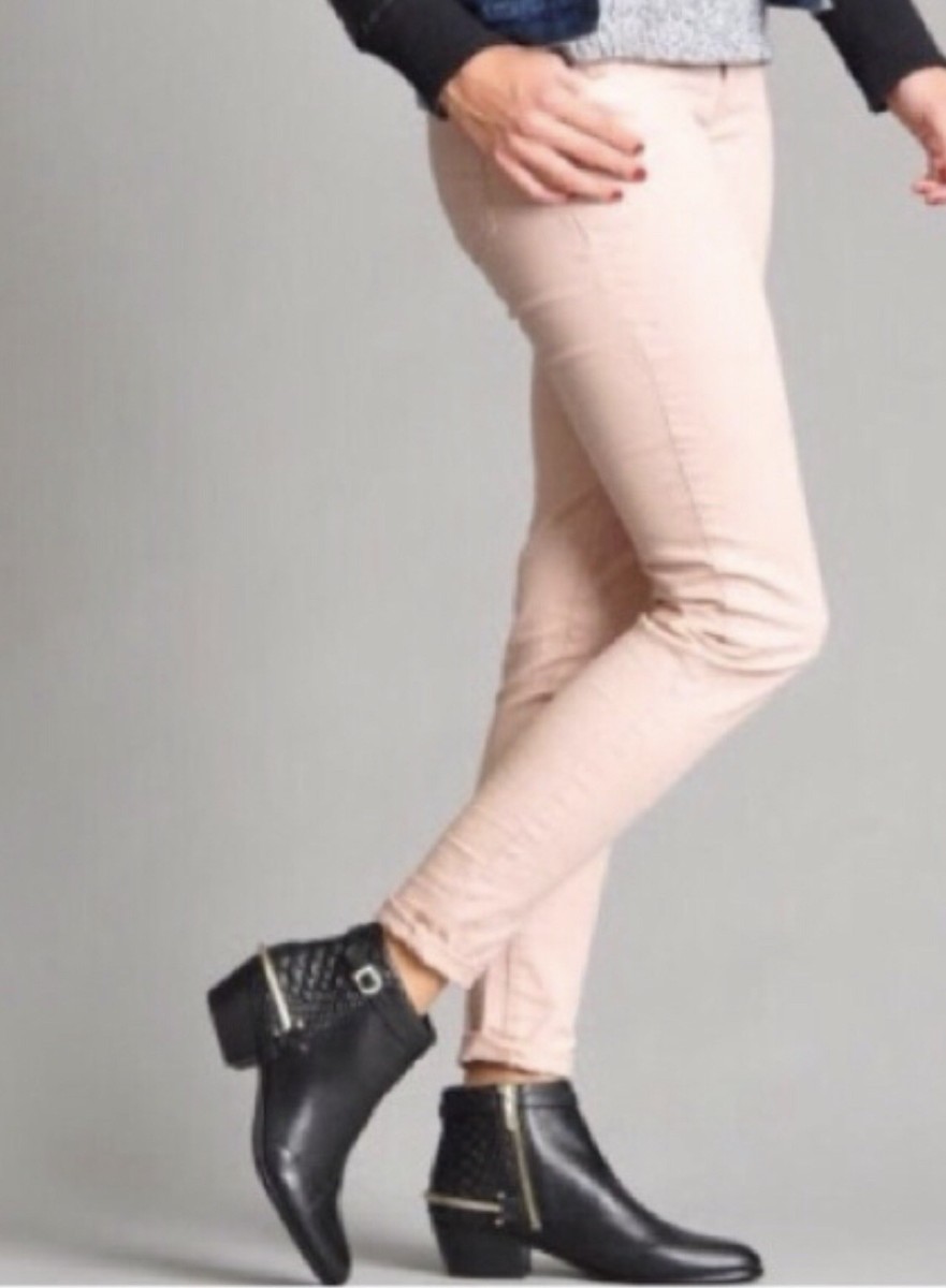 SAM EDELMAN PORTER Women's Black Leather Fashion Zipper Ankle