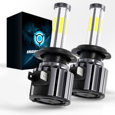 IRONWALLS H7 2800W 360000LM 6SIDE LED Headlight High or Low Beam Bulbs Kit 6500K