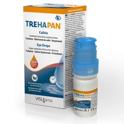 VISUFARMA 3 x 10ml Trehapan long lasting dry eye drops Preservative Free
