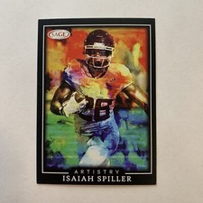 2022 Sage Artistry Black Isaiah Spiller  #51 -  Los Angeles Chargers