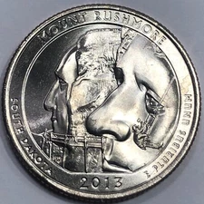 2013 P - Mount Rushmore National Park ATB Quarter Dollar Coin