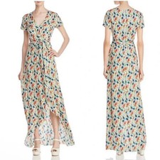 Alice + Olivia Adrianna Bird Party Faux Wrap Dress