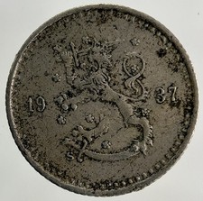 1937 Finland 25 Pennia Coin | Fine Collectable Grade